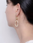 Golden Ovation Double Hoop Drop Earrings - 18K Gold Plated