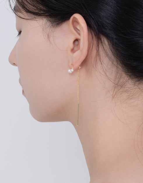 Altın İnci Çağlayan Zincir Damla Küpe