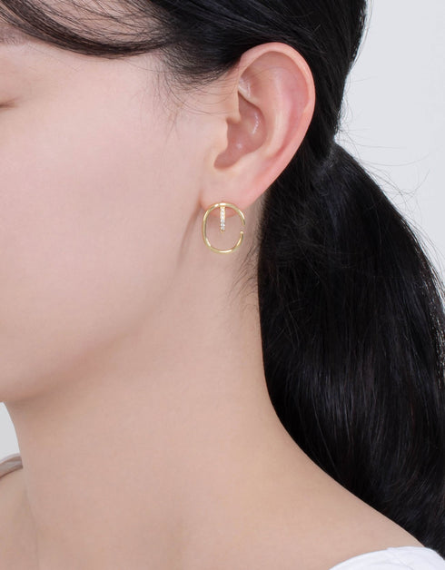 Garfield's Gold Eye Studs with Sterling Silver & CZ