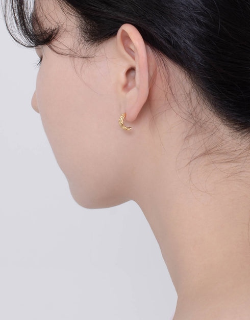 Altın Kaplama Gümüş Halkalar - Soyut Zarafet