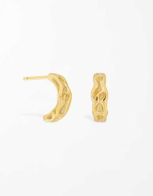 Altın Kaplama Gümüş Halkalar - Soyut Zarafet