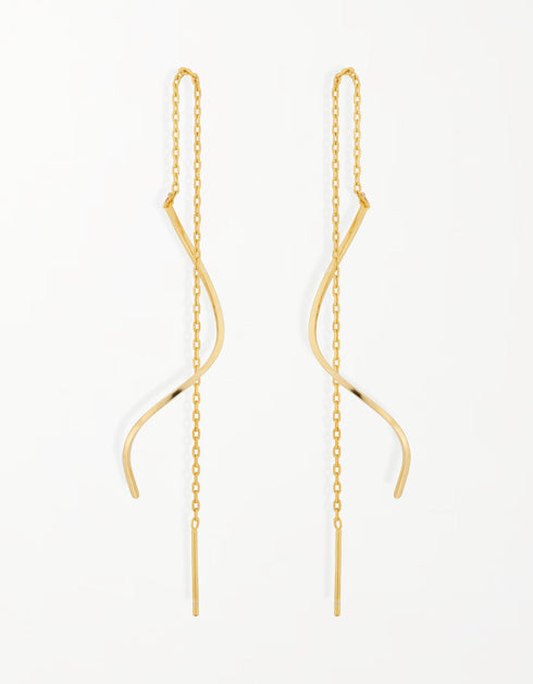 Altın Zarafet: 18K Altın Kaplama Gümüş Geçirici Küpe