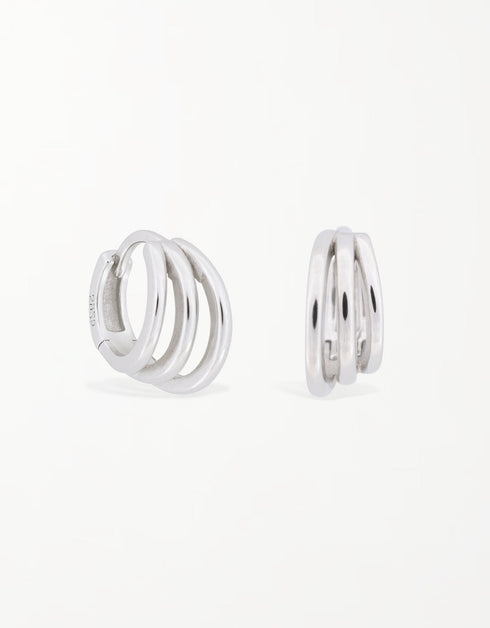 Üçlü Lokum: Zarif Menteşeli Halka Küpeler