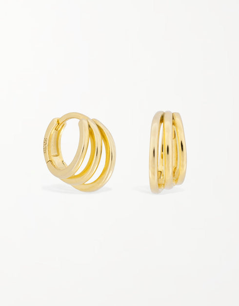 Üçlü Lokum: Zarif Menteşeli Halka Küpeler