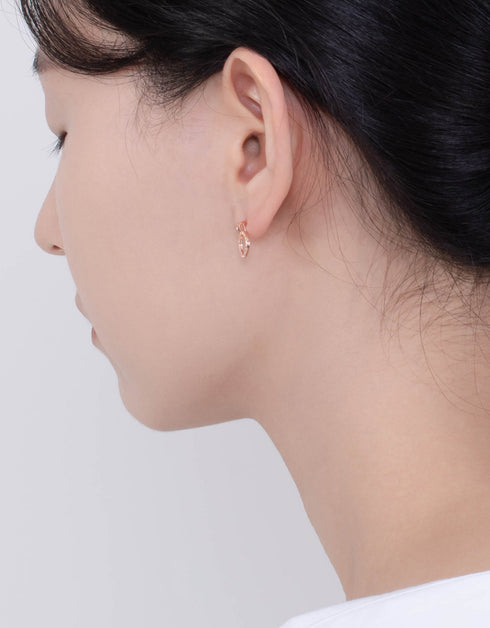 Ebedi Sway: Pembe Altın Kaplama Gümüş Damla Küpe