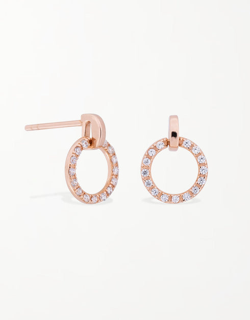 Ebedi Sway: Pembe Altın Kaplama Gümüş Damla Küpe