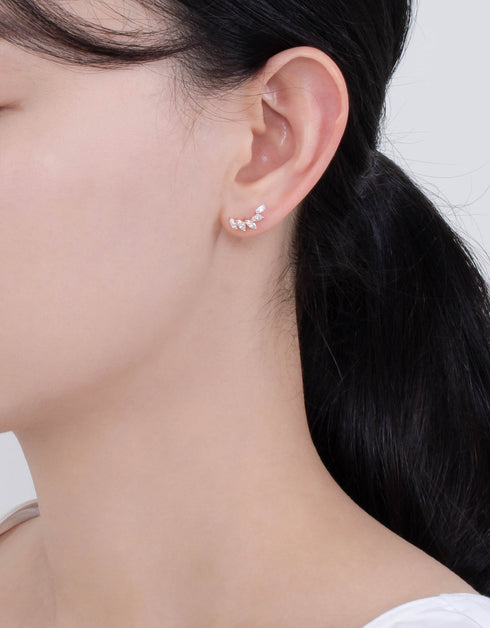 Celestial Wing Studs in Sterling Silver & Marquis Cut CZ