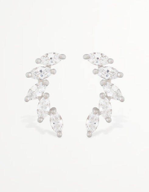 Celestial Wing Studs in Sterling Silver & Marquis Cut CZ