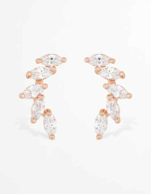 Celestial Wing Studs in Sterling Silver & Marquis Cut CZ