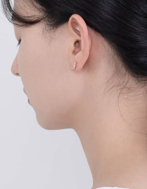 Celestial Wing Studs in Sterling Silver & Marquis Cut CZ