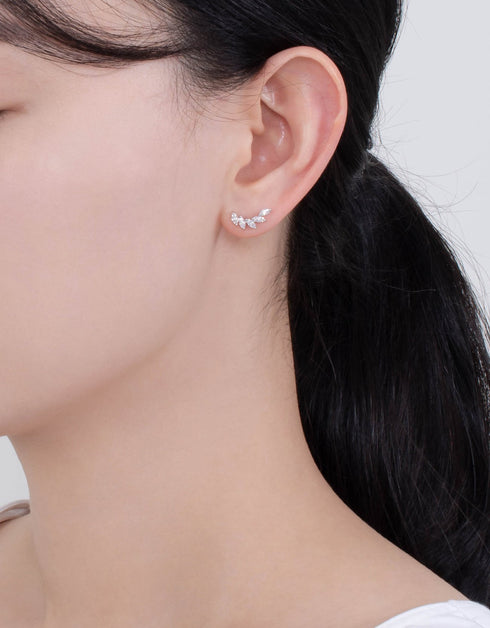 Celestial Wing Studs in Sterling Silver & Marquis Cut CZ