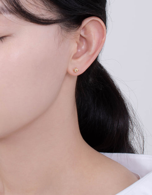 Zarif Gümüş Yıldız Bethlehem Küpe