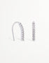 CZ Curved Vertical Sterling Silver Hook Earrings