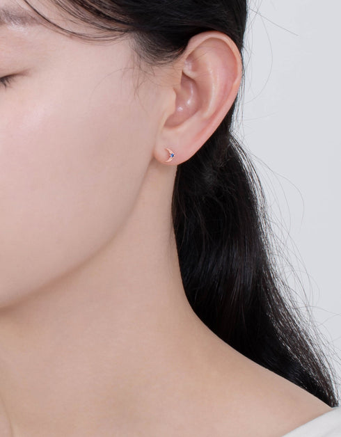 Gümüş ve Mavi Zirkonya Hilal Çiviler