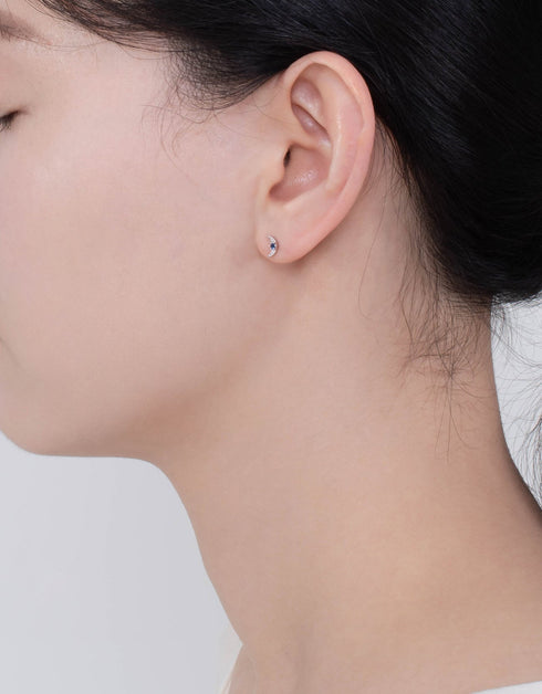 Gümüş ve Mavi Zirkonya Hilal Çiviler