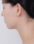 优雅三边划痕纯银耳钉