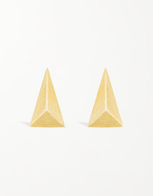 优雅三边划痕纯银耳钉