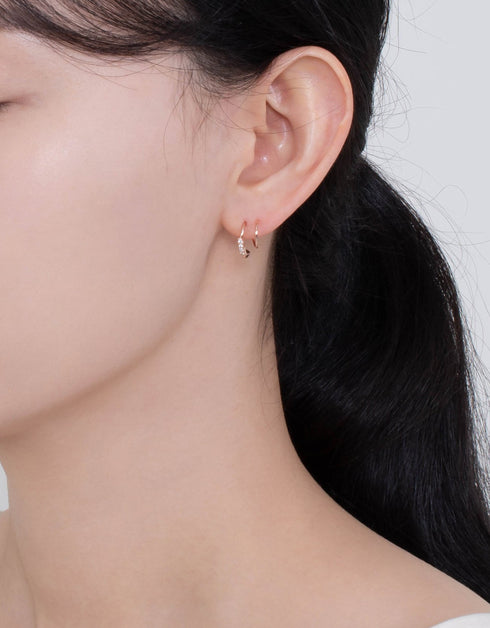 Lustrous Radiance Sterling Silver Hoops with Densely Set CZ