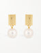 Radiant Glow 18K Gold Plated Silver Pearl Drop Earrings