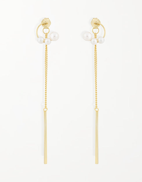 Altın İnci Çağlayan Zincir Damla Küpe