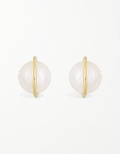 Sterling Silver Studs with Gracefully Enveloped Pearl