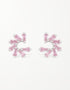Elegant Fan-Shaped Stud Earrings with CZ & Sterling Silver
