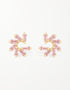 Elegant Fan-Shaped Stud Earrings with CZ & Sterling Silver