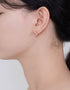 Elegant Fan-Shaped Stud Earrings with CZ & Sterling Silver