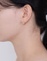 Elegant Fan-Shaped Stud Earrings with CZ & Sterling Silver