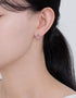 Elegant Fan-Shaped Stud Earrings with CZ & Sterling Silver
