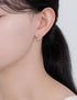 Elegant Fan-Shaped Stud Earrings with CZ & Sterling Silver