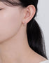Elegant Fan-Shaped Stud Earrings with CZ & Sterling Silver