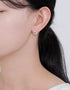 Elegant Fan-Shaped Stud Earrings with CZ & Sterling Silver