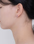 Elegant Fan-Shaped Stud Earrings with CZ & Sterling Silver