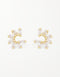 Elegant Fan-Shaped Stud Earrings with CZ & Sterling Silver