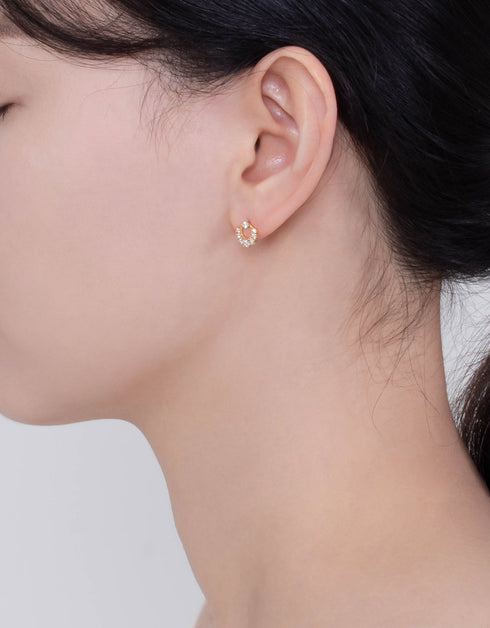 Altın Halo: Kübik Zirkonlarla Kaplanmış Zarif Gümüş Daire Çiviler