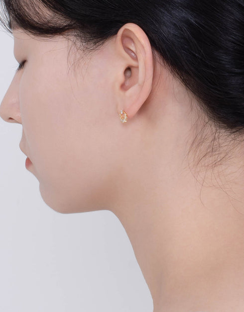 Altın Halo: Kübik Zirkonlarla Kaplanmış Zarif Gümüş Daire Çiviler