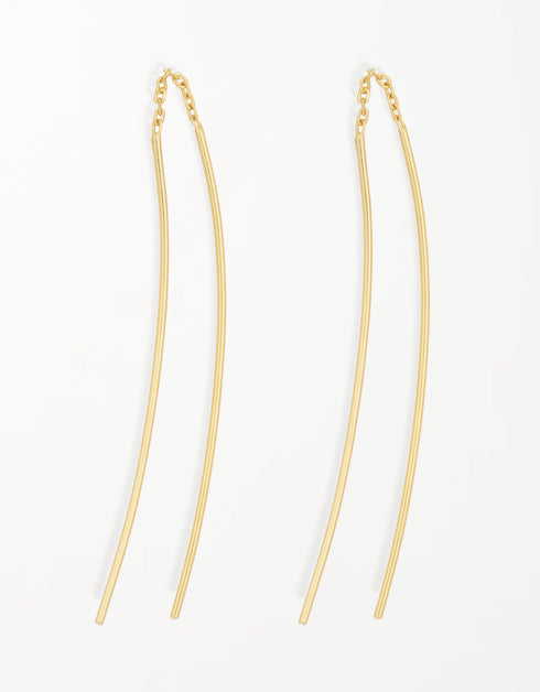 Zarif Öz: Çift Kavisli Çubuklu Som Gümüş Geçirici Küpeler