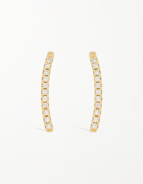 Işıltılı Zarafet: Kavisli Çubuklar Zirkon Kaplamalı Gümüş Kanca Küpe