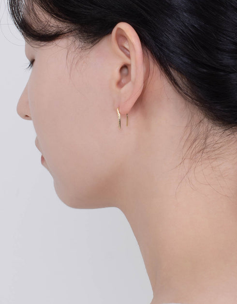 Işıltılı Zarafet: Kavisli Çubuklar Zirkon Kaplamalı Gümüş Kanca Küpe