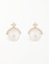 Luxurious Sterling Silver Crown & Freshwater Pearl Studs
