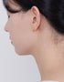 Elegant CZ Silver Hoop Stud Earrings - 18k Gold Plated