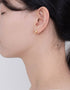 Elegant CZ Silver Hoop Stud Earrings - 18k Gold Plated