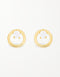 Elegant CZ Silver Hoop Stud Earrings - 18k Gold Plated