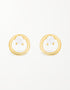Elegant CZ Silver Hoop Stud Earrings - 18k Gold Plated