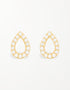 Sterling Silver Teardrop Studs with Cubic Zirconia Sparkle