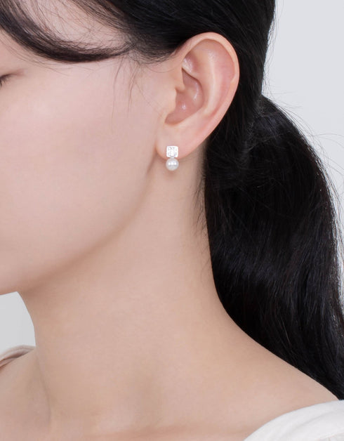 光泽优雅的方形和珍珠:终极别致耳钉