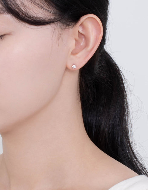 Sterling Silver CZ Baby Star Stud Earrings - Sparkle & Shine