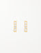 Elegant Sterling Silver Bar Stud Earrings with Cubic Zirconia