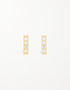 Elegant Sterling Silver Bar Stud Earrings with Cubic Zirconia
